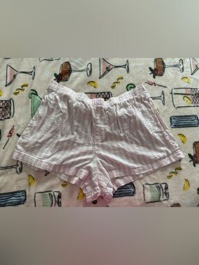Victoria’s Secret Striped Pink and White Pajama Shorts
